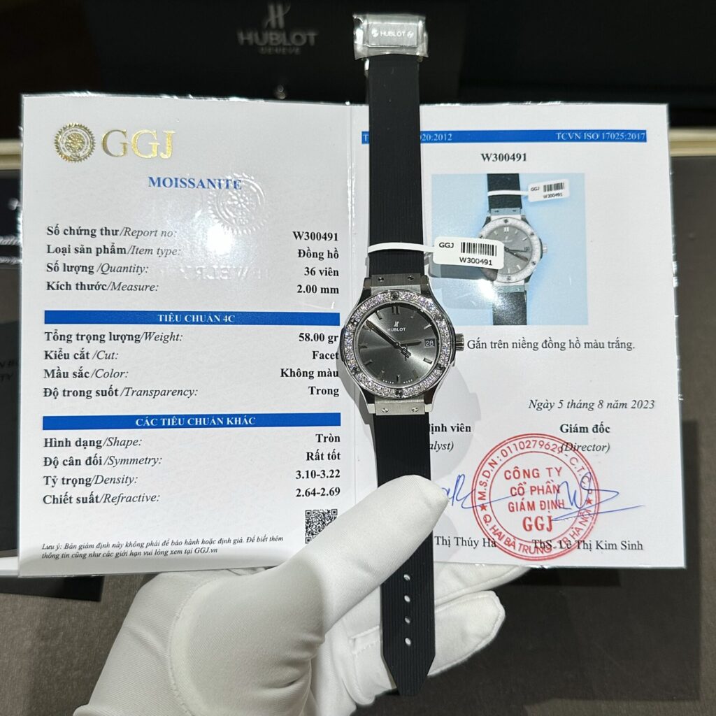 Hublot 33mm (Super Clone) Moissanite Diamonds on Rubber Strap – SC-HUBLOTR-13256