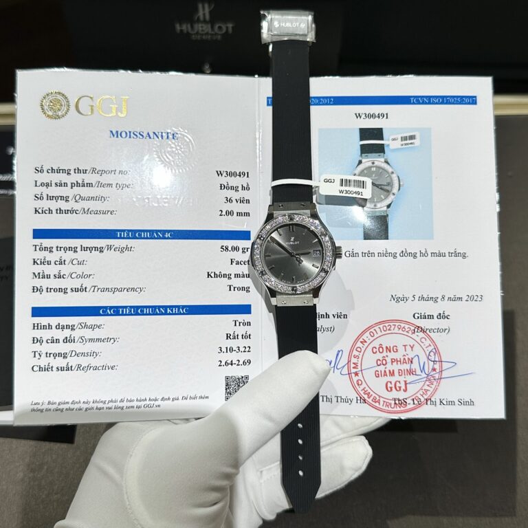 Hublot 33mm (Super Clone) Moissanite Diamonds on Rubber Strap – SC-HUBLOTR-13256