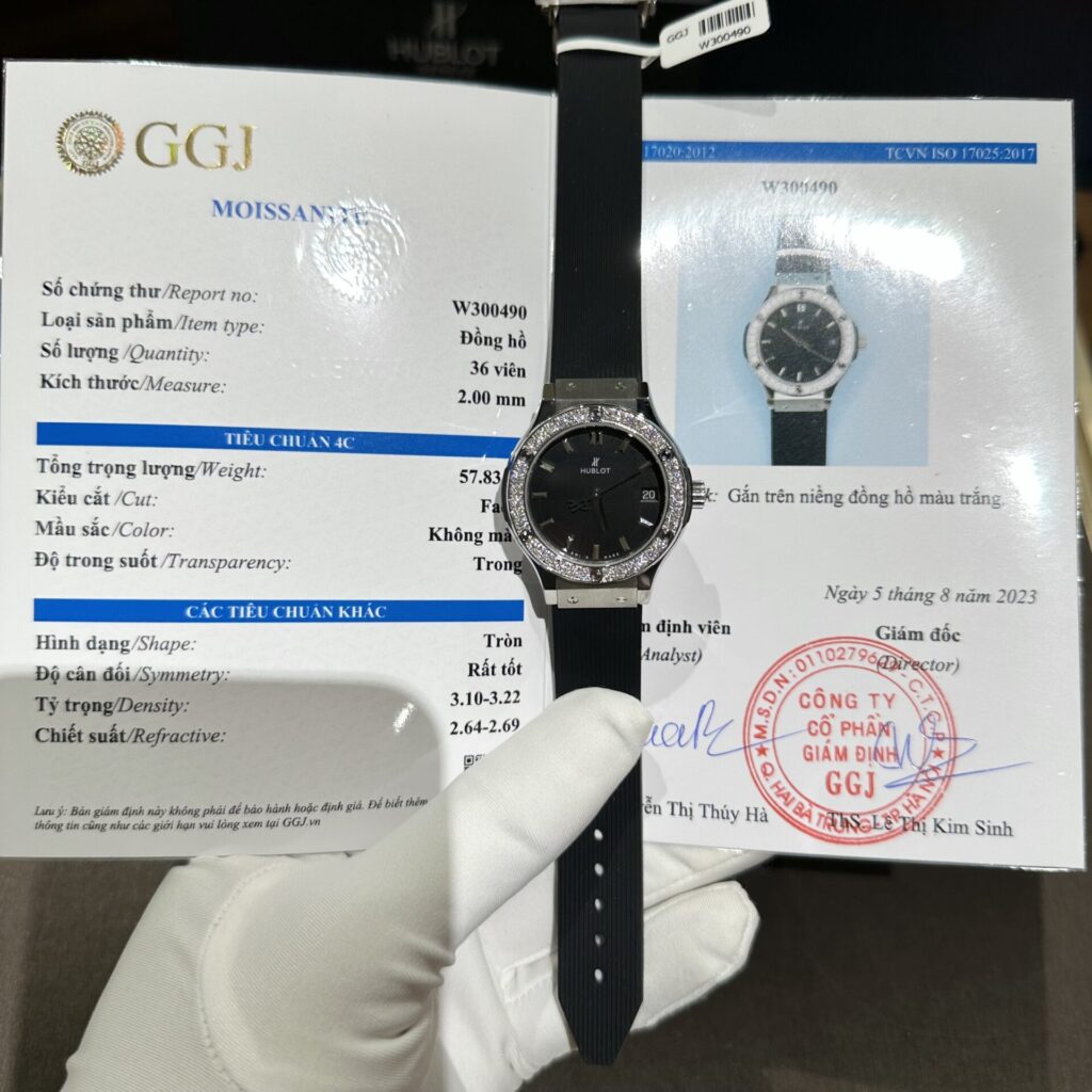 Hublot Classic Fusion 33mm (HB Factory Super Clone) Moissanite Diamond on Rubber Strap