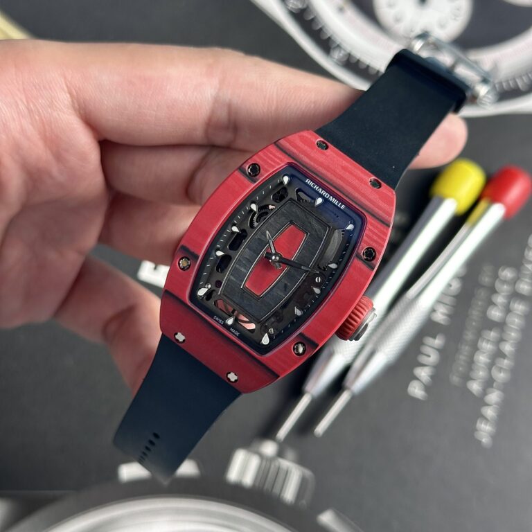Richard Mille RM07-01 32x46mm Red Carbon (Super Clone) Rubber Strap – Red Carbon