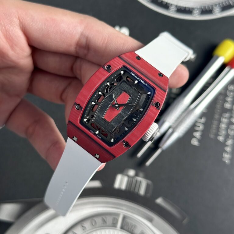 Richard Mille RM07-01 32x46mm Red Carbon (Best Super Clone) on Rubber Strap