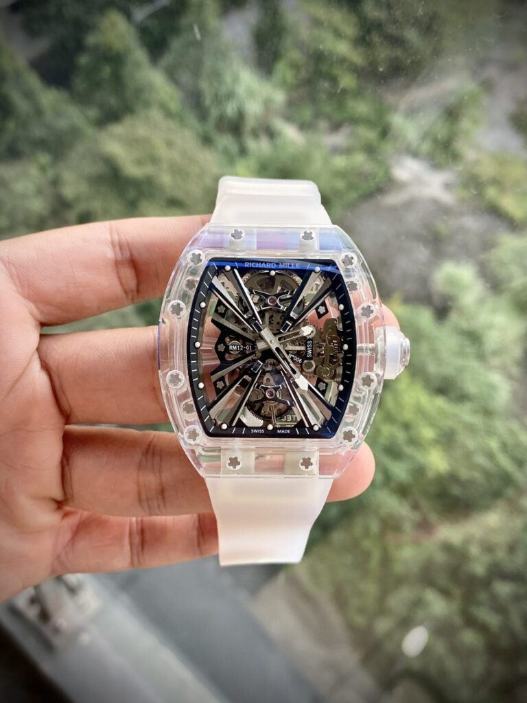 Richard Mille RM12-01 Tourbillon 44mm Sapphire (Super Clone) on Rubber Strap