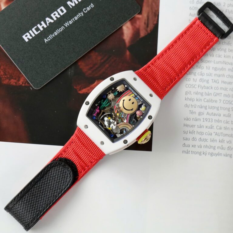 Richard Mille RM88 Smiley 42mm White Ceramic (Super Clone) on Fabric Nato Strap