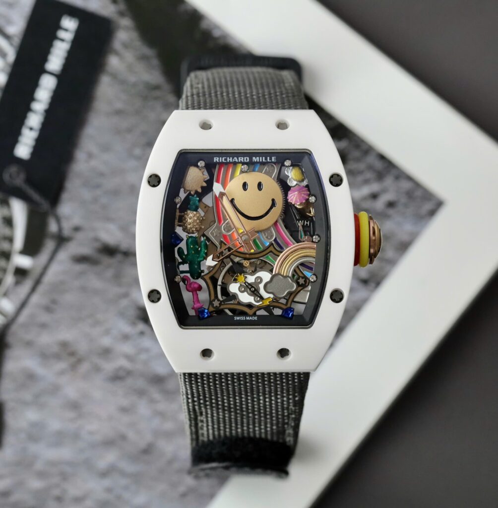 Richard Mille RM88 Smiley 42mm (Super Clone) Fabric Nato Gray Strap