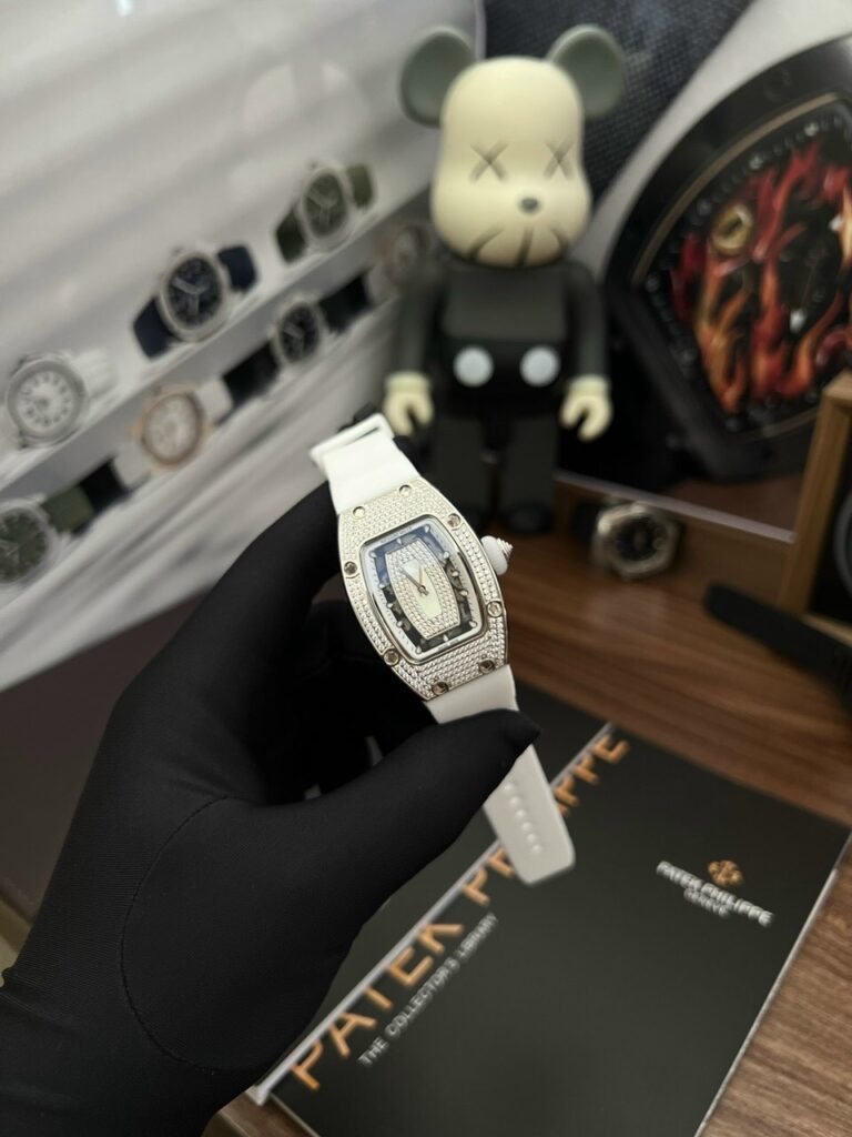 Richard Mille RM007 36mm (Super Clone) Mother Of Pearl Dial on Rubber Strap