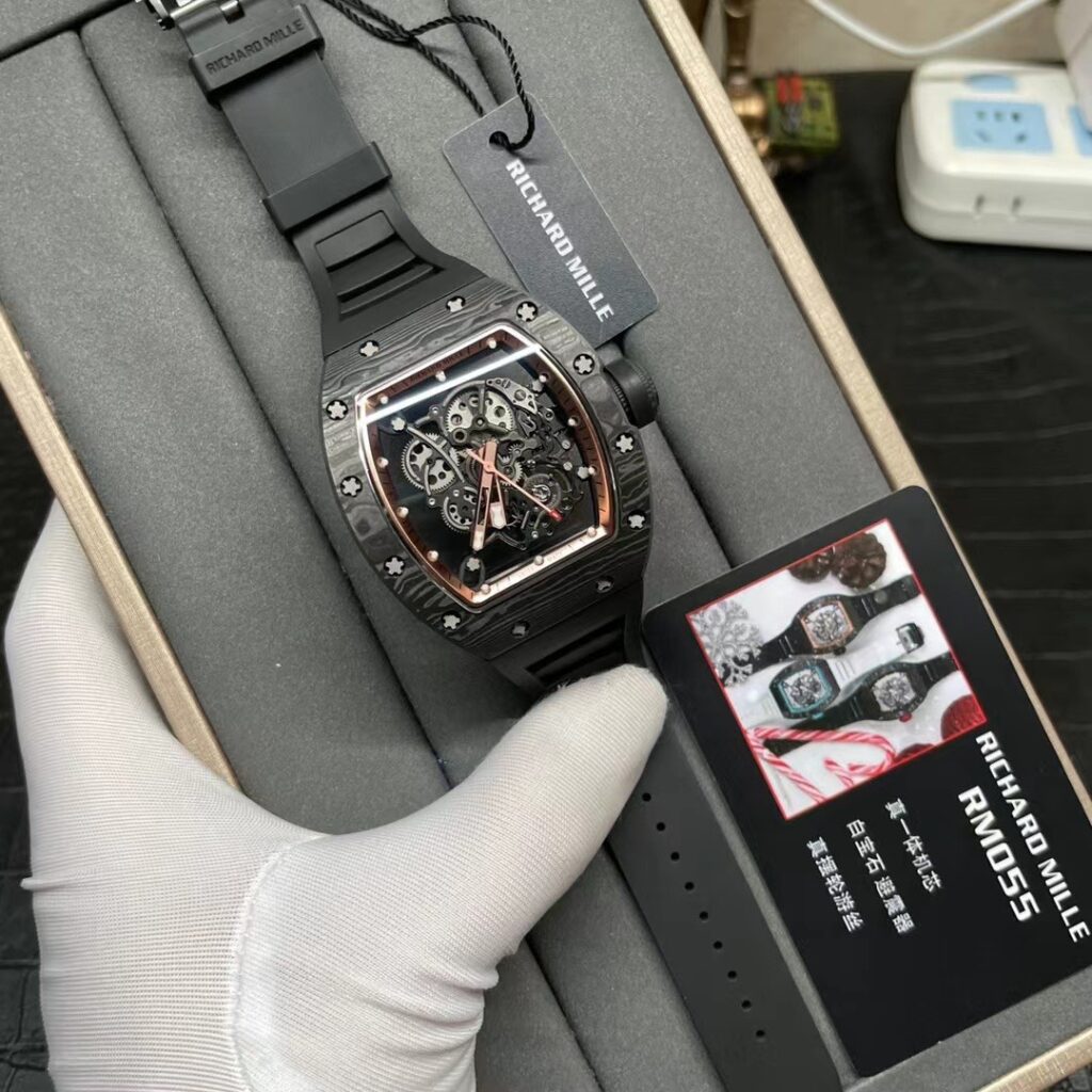 Richard Mille RM055 Carbon NTPT (Super Clone 1:1) 45mm Black BBR Strap