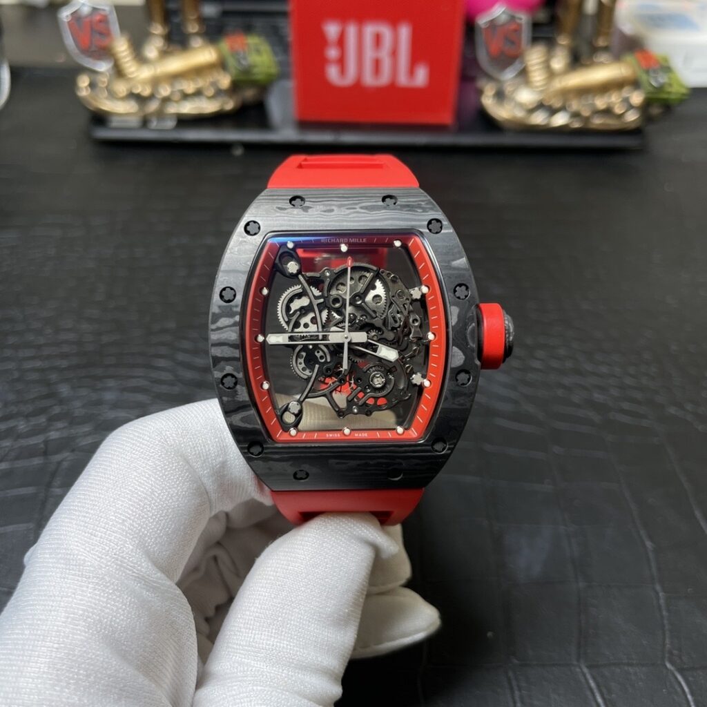 Richard Mille RM055 45mm Carbon NTPT (Super Clone 1:1) Red BBR Strap