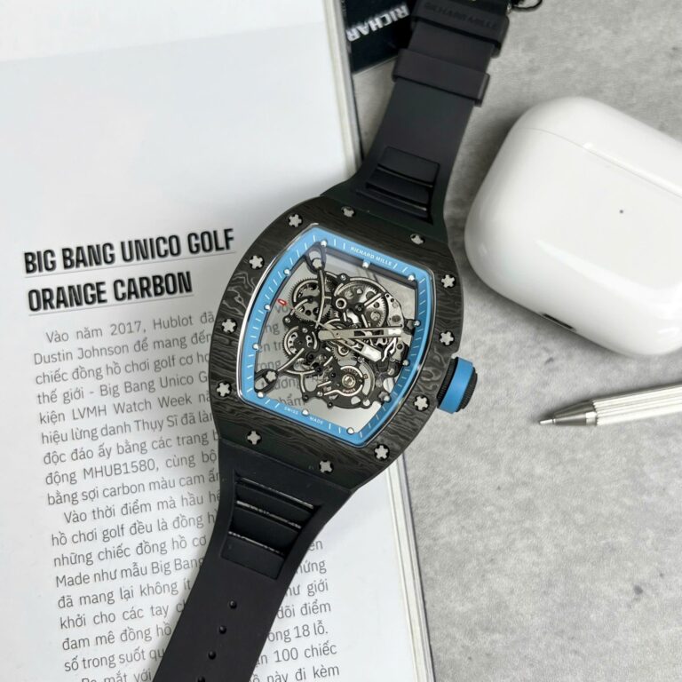 Richard Mille RM055 45mm Full Carbon Case (Super Clone) on Rubber Strap