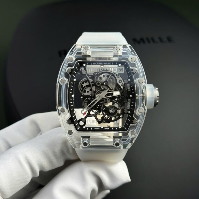 Richard Mille RM055 45mm Sapphire Crystal (Super Clone) Rubber Strap