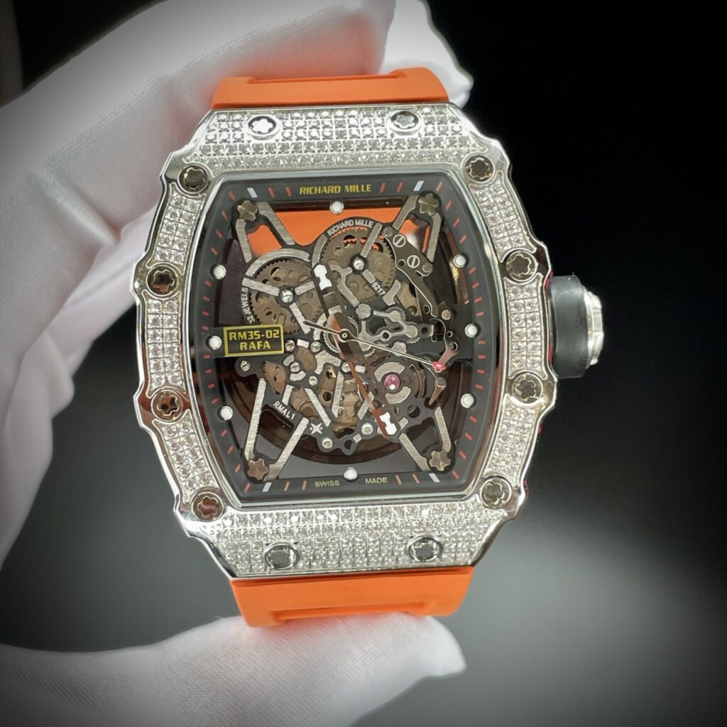 Richard Mille RM35-02 44mm (Orange Rubber Strap) – 1:1 Best Edition