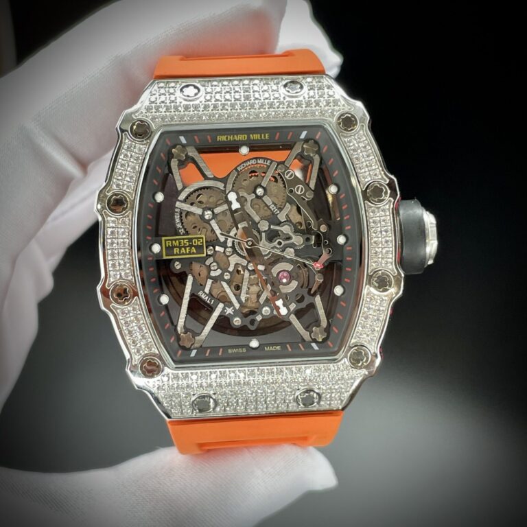 Richard Mille RM35-02 44mm (Orange Rubber Strap) – 1:1 Best Edition