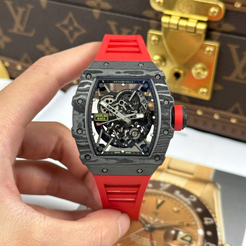 Richard Mille RM35-02 Rafael Nadal 44mm Carbon (ZF Factory) Red Dial – Replica