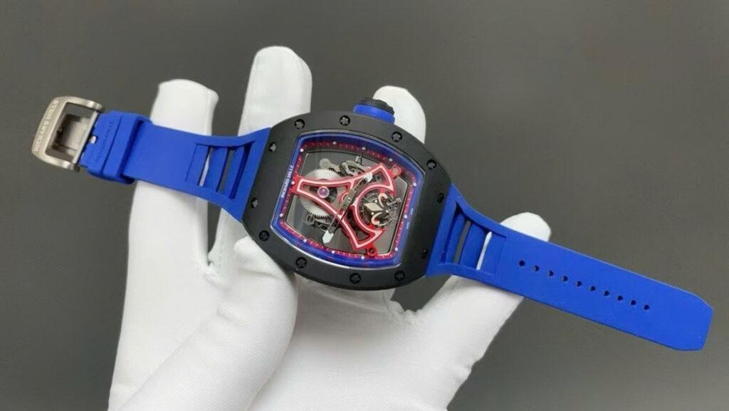 Richard Mille RM52-03 Paris Saint-Germain Tourbillon 40x48mm Ceramic (Super Clone) Black Dial – 1:1 Best Edition