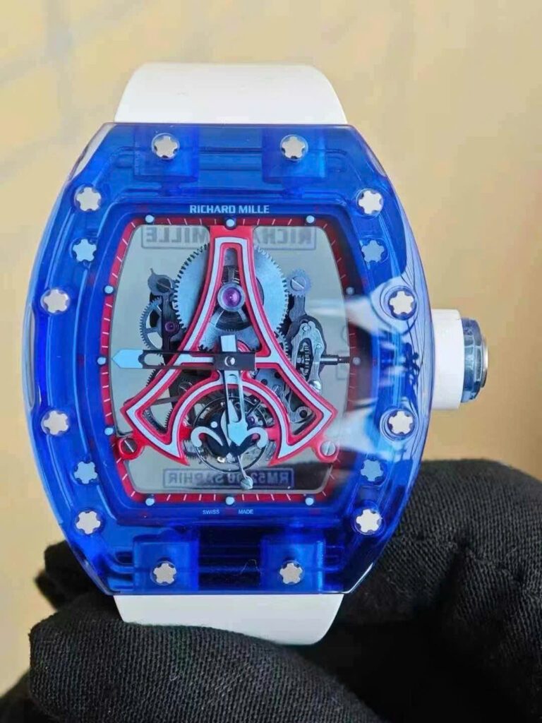 Richard Mille RM52-03 Paris Saint-Germain Tourbillon 40x48mm Bark Sapphire Blue (Factory Name) – 1:1 Best Edition