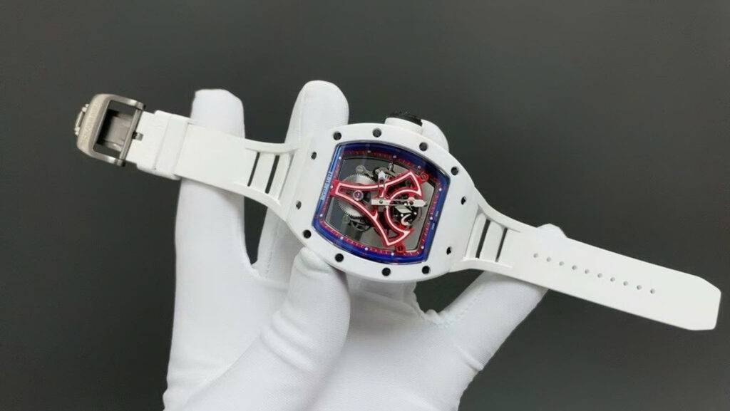 Richard Mille RM52-03 Paris Saint-Germain Tourbillon 40x48mm White Ceramic (Super Clone) – 1:1 Best Edition