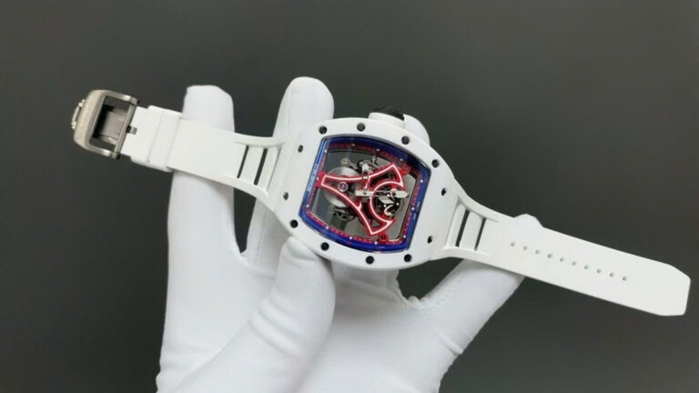 Richard Mille RM52-03 Paris Saint-Germain Tourbillon 40x48mm White Ceramic (Super Clone) – 1:1 Best Edition