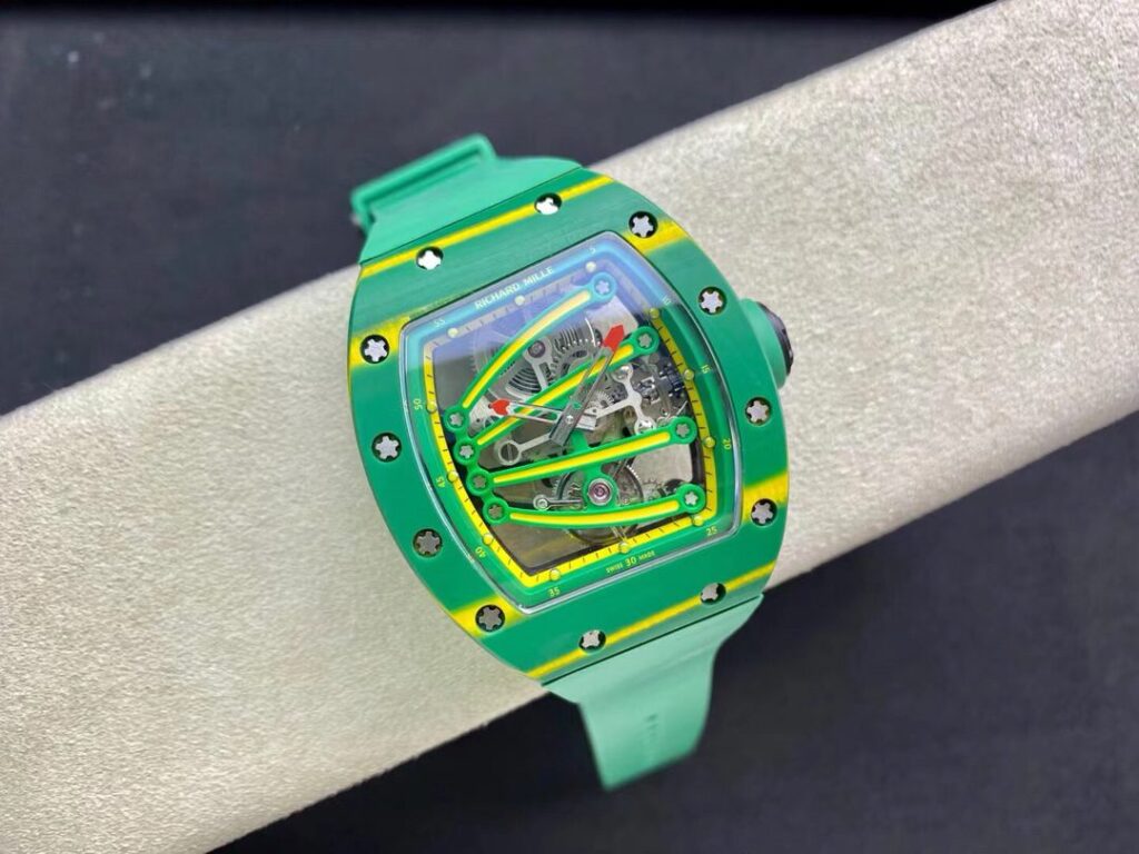 Richard Mille RM59-01 Yohan Blake Tourbillon 43x50mm Carbon (Super Clone) Green Dial – 1:1 Best Edition