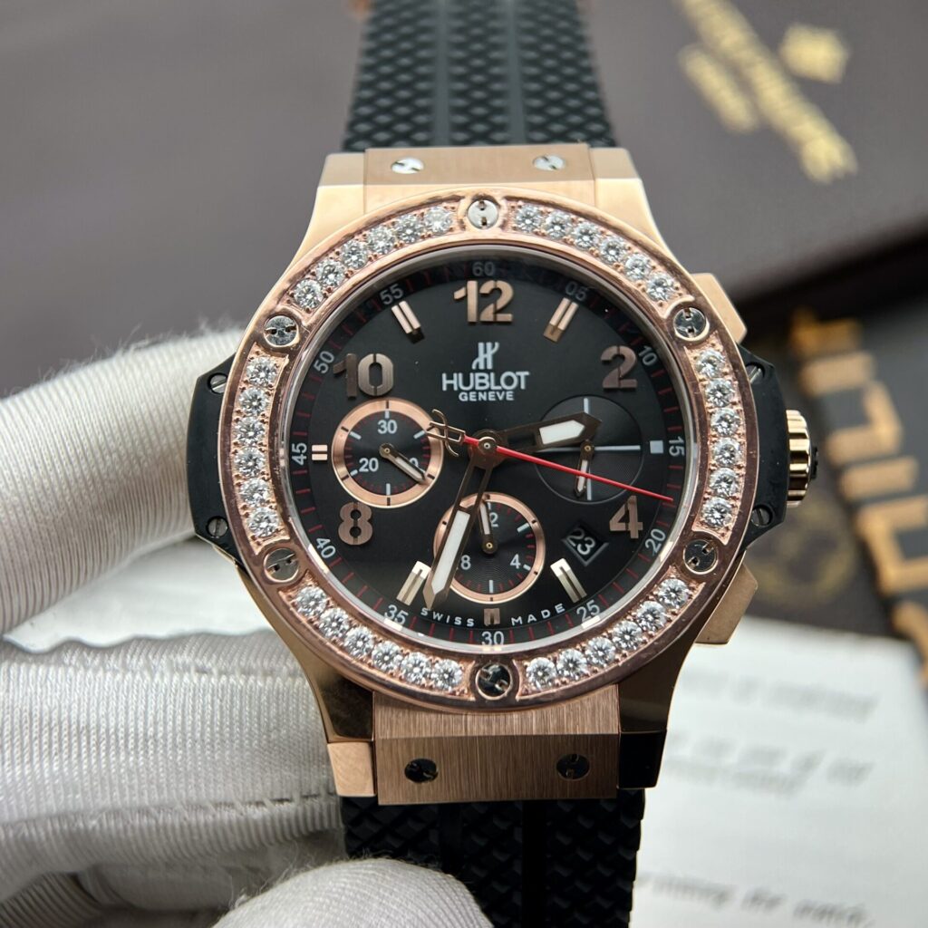 Hublot Big Bang King Gold Chronograph 44mm (Super Clone) Rubber Strap