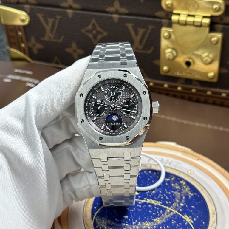 Audemars Piguet Royal Oak Perpetual Calendar 26574ST (Super Clone) 41mm SS – Gray Dial on Stainless Steel Bracelet