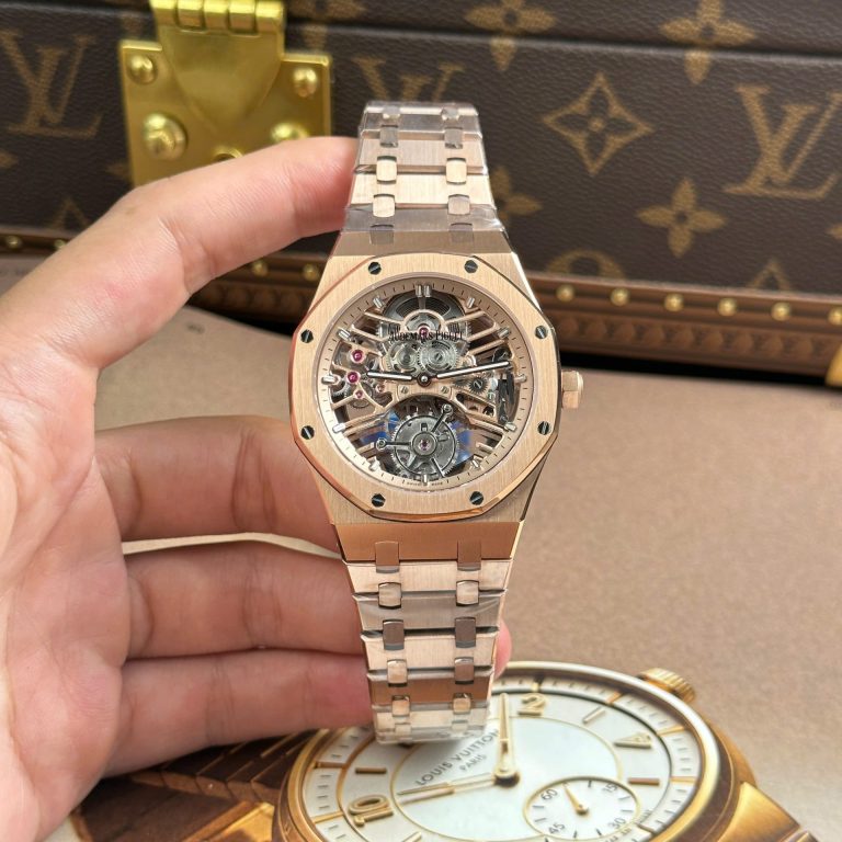 Audemars Piguet Royal Oak 26735 41mm SS (Super Clone) Silver Dial with Tourbillon Movement – AP 26735 Automatic