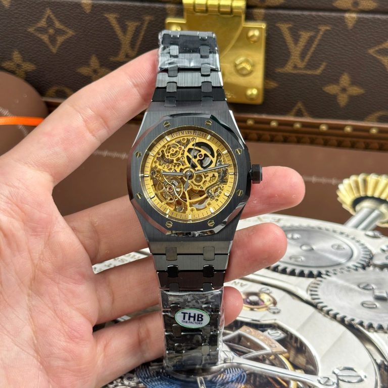 Audemars Piguet Royal Oak 15416 41mm Black Ceramic (THB Factory Super Clone) Skeleton Dial on Black Ceramic Bracelet – Calibre 3120