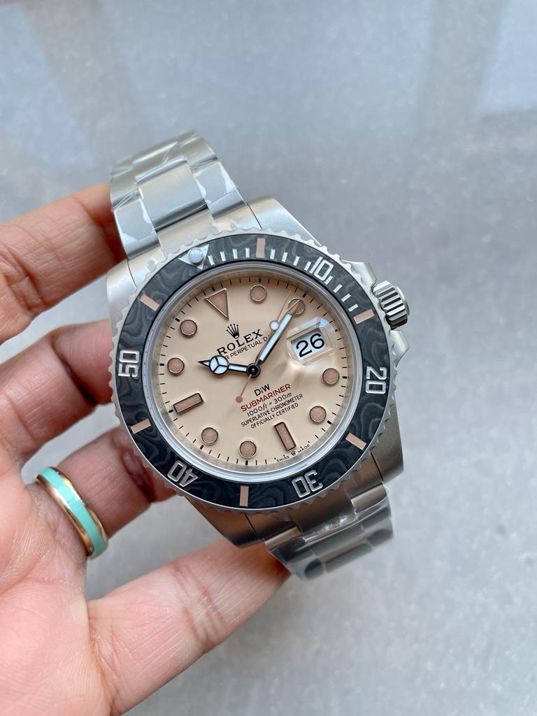 Rolex Submariner DiW “Dune” 40mm 904L SS (VSF Super Clone) Yellow Dial on 904L SS Bracelet – VS3135