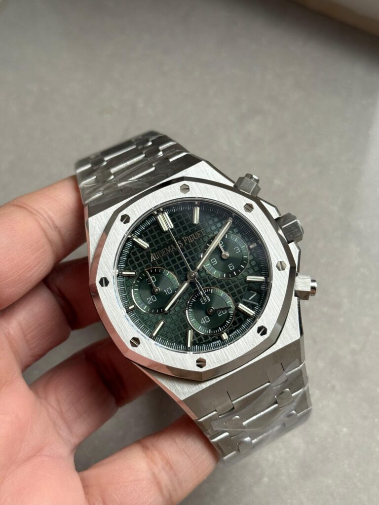 Audemars Piguet Royal Oak Chrono 26240 SS (DDF 1:1 Best Edition) Green Dial on Stainless Steel Bracelet – DD4401 Super Clone