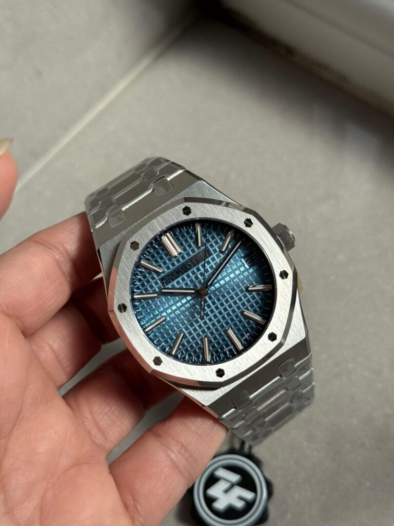 Audemars Piguet Royal Oak 15510BC 41mm SS (ZF 1:1 Best Edition) Ice Blue Textured Dial on Stainless Steel Bracelet – SA4302 V3