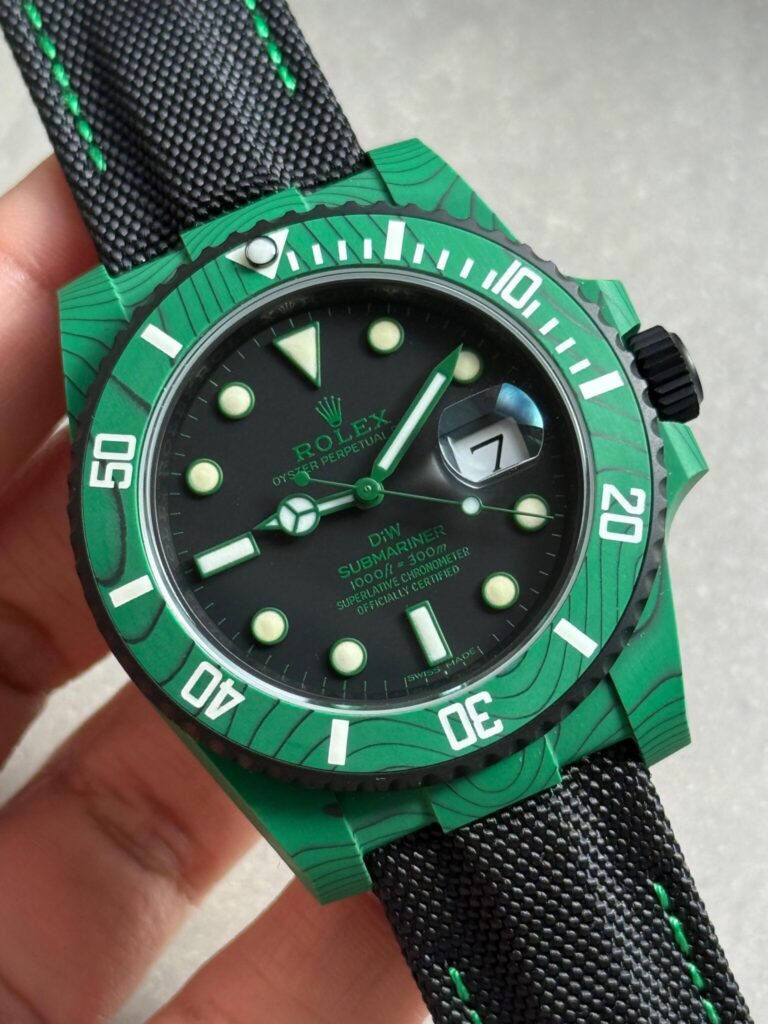 Rolex Submariner DIW Green Carbon 40mm SS (VSF 1:1 Best Edition) Black Dial on Black Nylon Strap – VS3135 Super Clone
