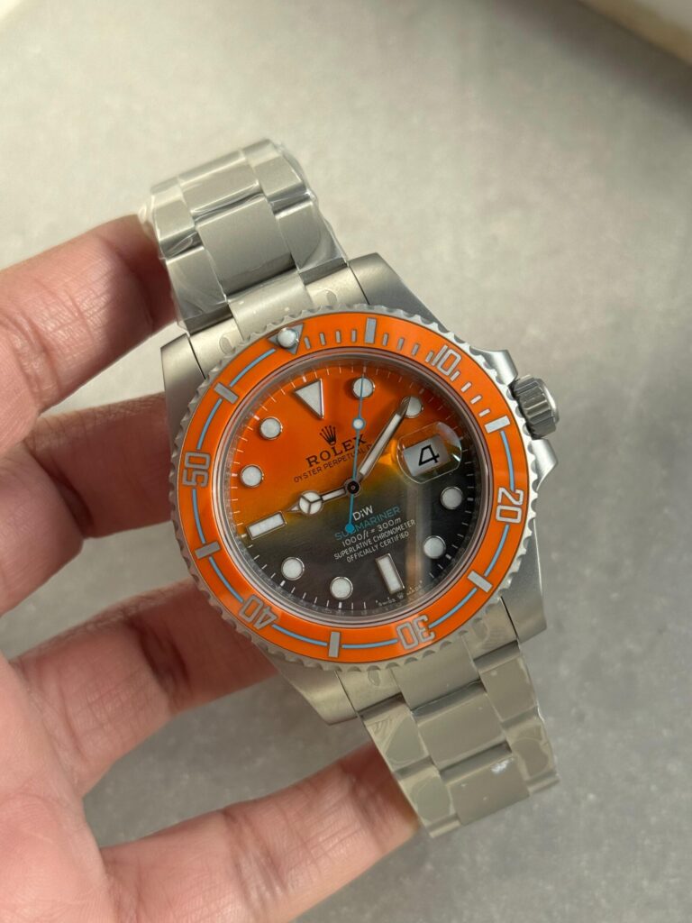 Rolex Submariner DIW Sandblasted 44mm Steel (VSF 1:1 Best Edition) Orange Grey Dial on Stainless Steel Bracelet – VS3135 Super Clone
