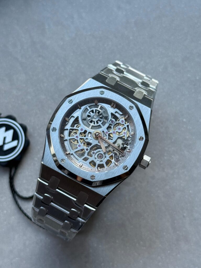 Audemars Piguet Royal Oak Openworked 16204 SS (ZF 1:1 Best Edition) Skeleton Dial on Stainless Steel Bracelet – A7124 Super Clone
