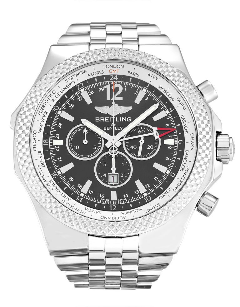 Breitling Bentley GMT A47362 (Super Clone) 49mm SS Rotatable Bezel Black Dial on Steel Bentley Speed Bracelet – Asian Valjoux 7750