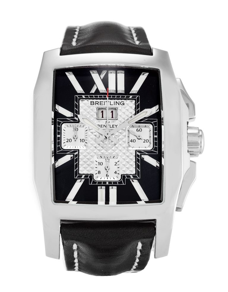 Breitling Bentley Flying B Chronograph A44365 (Super Clone) 38.5mm SS Black Dial on Premium Leather Strap