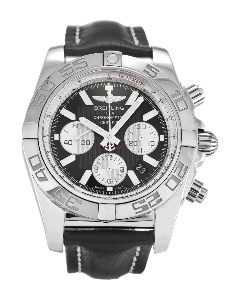 Breitling Chronomat 44 AB0110 (Super Clone) 44mm SS Black Dial on Stainless Steel Pilot Bracelet – Super Clone B01