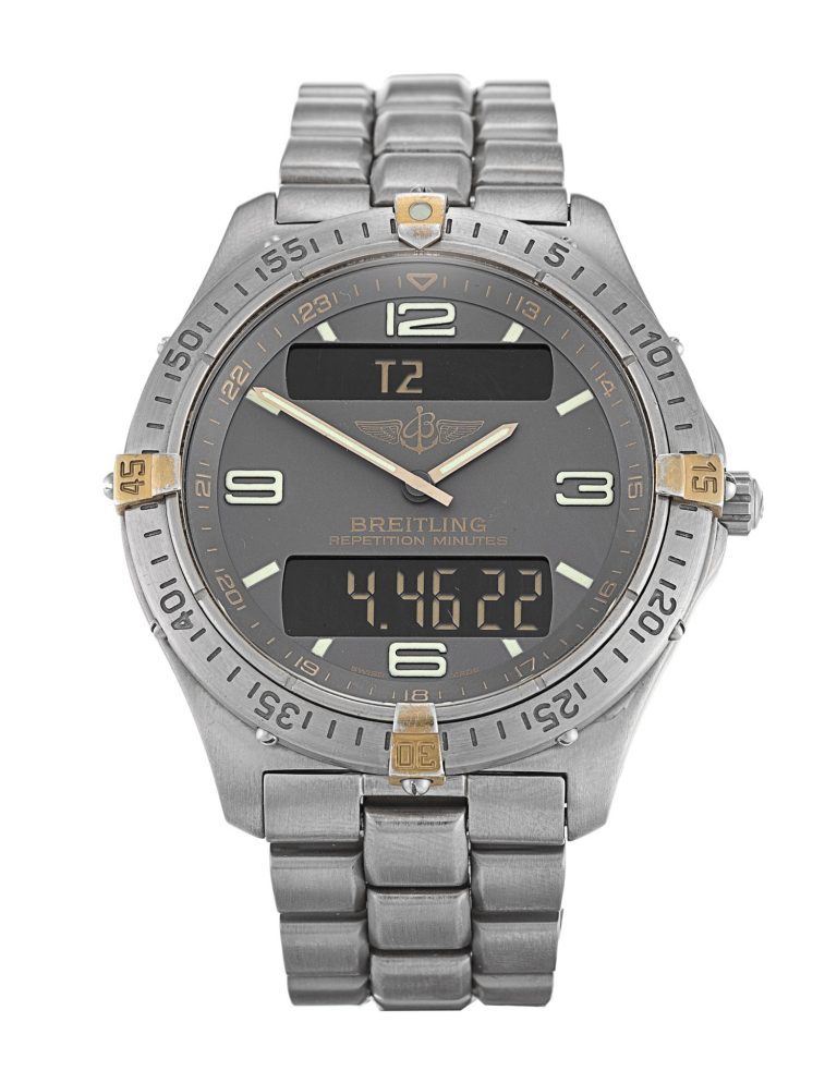 Breitling Aerospace F65062 (Super Clone) 40mm SS Black Dial on Professional II Titanium Bracelet