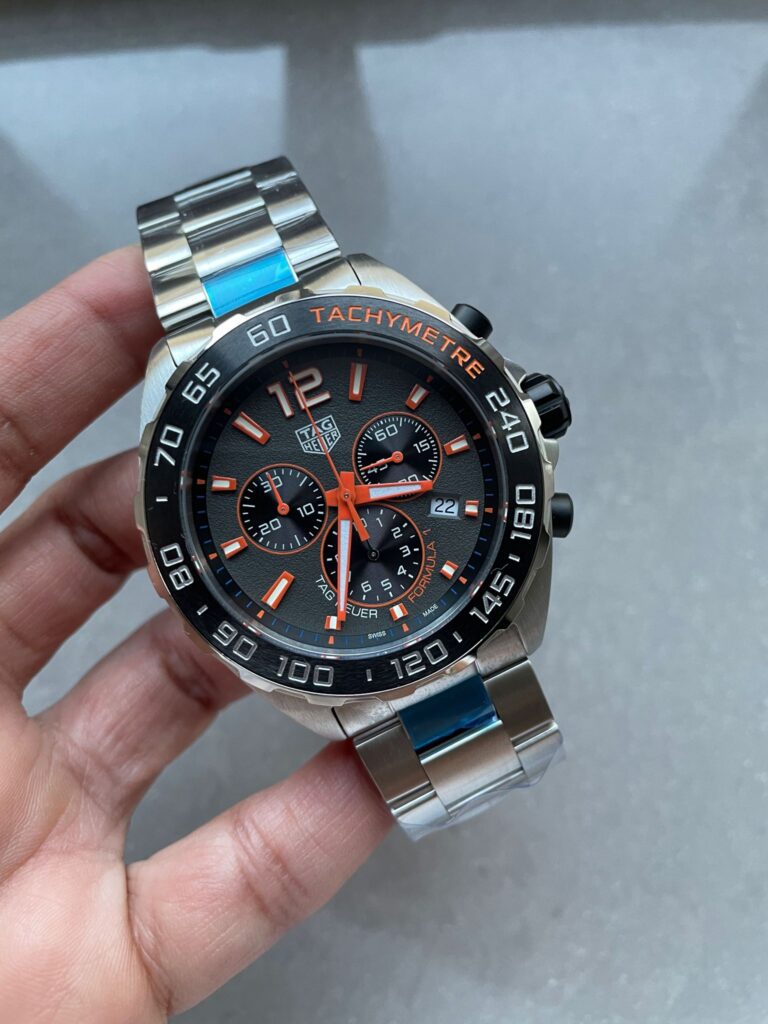 TAG Heuer Formula 1 Gulf Racing Special Edition 43mm SS (Super Clone) Blue Dial on Blue Leather Strap – TAG Heuer Caliber 5 Automatic