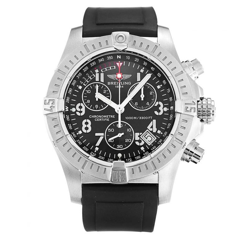 Breitling Avenger Seawolf A73390 (Super Clone) 45mm Stainless Steel Black Dial on Professional Stainless Steel Bracelet