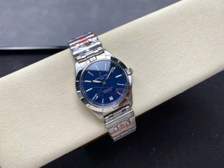 Breitling Chronomat Automatic A10380101C1A1 (Super Clone) 36mm SS Blue Dial on Metal Wire Bracelet – 28,800 vph