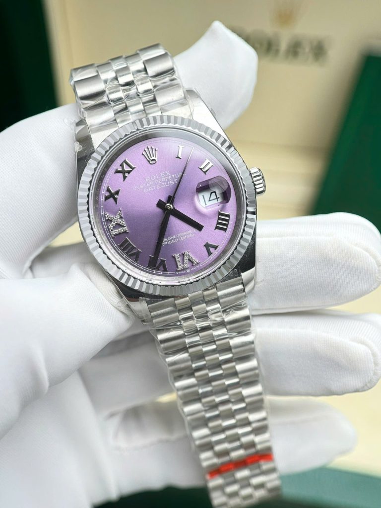 Rolex DateJust 126234 36mm 904L SS (Super Clone) Purple Dial Automatic – Calibre 3235