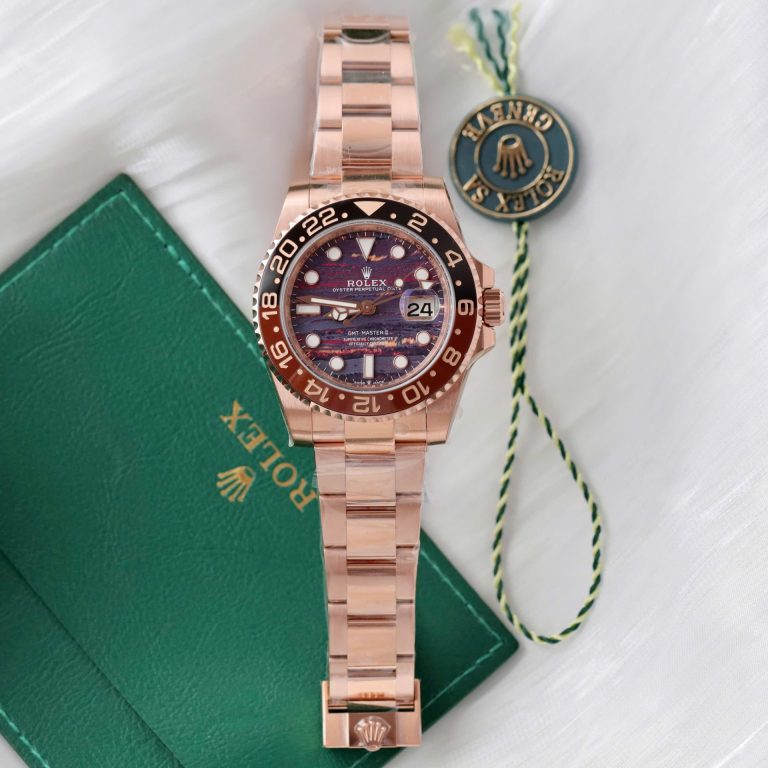 Rolex GMT-Master II 126715CHNR 40mm 18ct Everose Gold (Super Clone) Tiger Eye Stone Dial – Calibre 3285