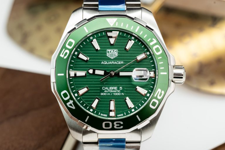 TAG Heuer Aquaracer 43mm SS (Super Clone) Green Dial on Metal Wire Bracelet – Calibre 5 Automatic