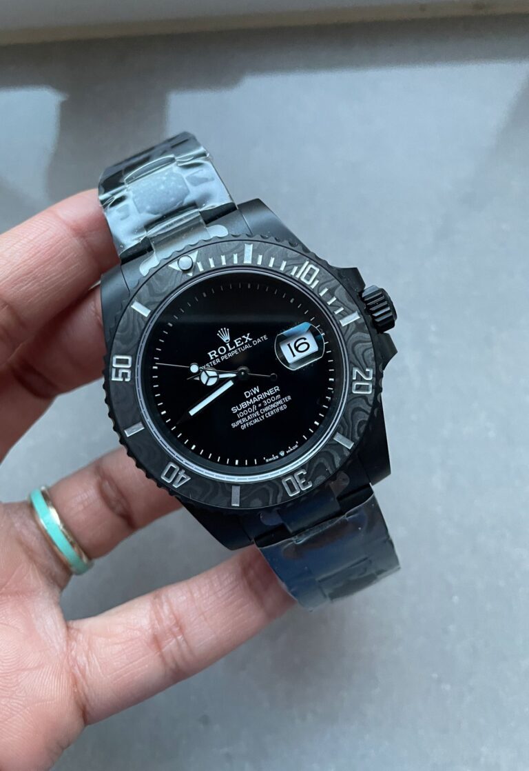 Rolex Submariner DiW 40mm 904L DLC (VSF Super Clone) Graduated Blue Dial on DLC Strap – VS3135 Automatic
