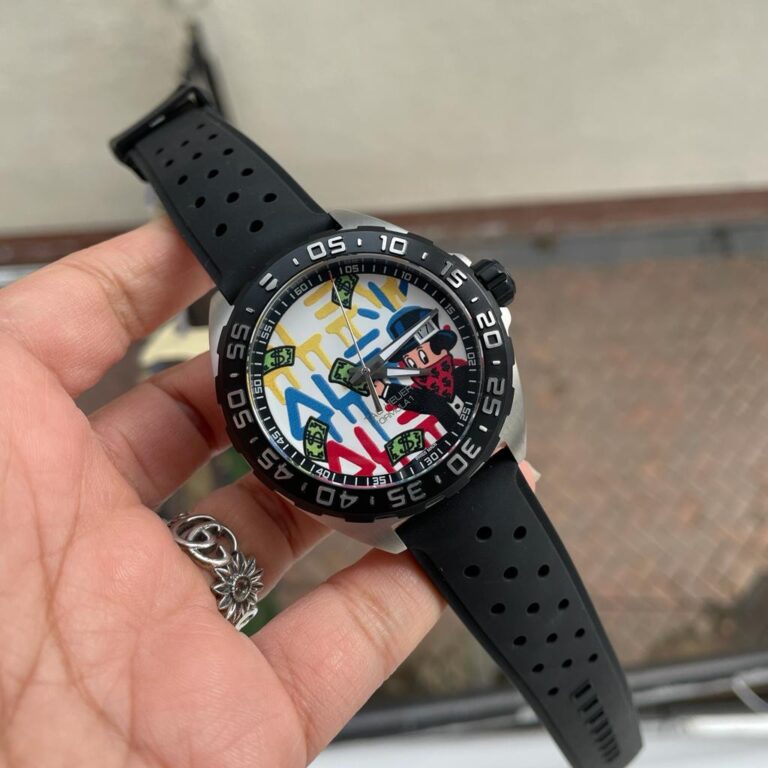 TAG Heuer Formula 1 ALEC Monopoly Special Edition 41mm SS (Super Clone) Black and Multi-color Dial on Rubber Strap – Calibre 6 Quartz