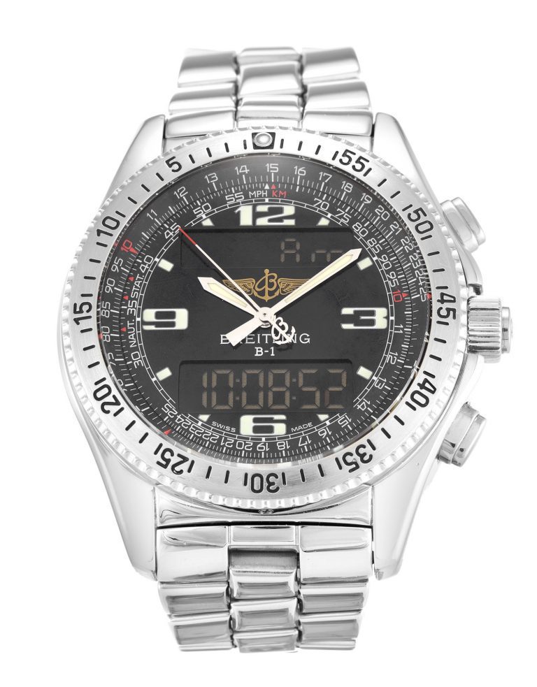 Breitling B1 A68362 (Super Clone) 42mm Stainless Steel Unidirectional Rotating Bezel Grey Dial on Stainless Steel Bracelet