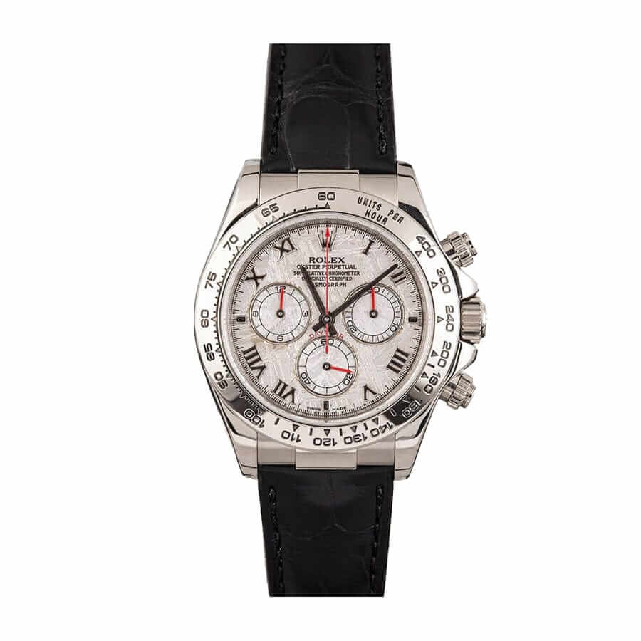 Rolex Daytona 116519 40mm SS (Super Clone) White Roman Dial on Oysterflex Rubber Bracelet – Rolex 4130 Clone