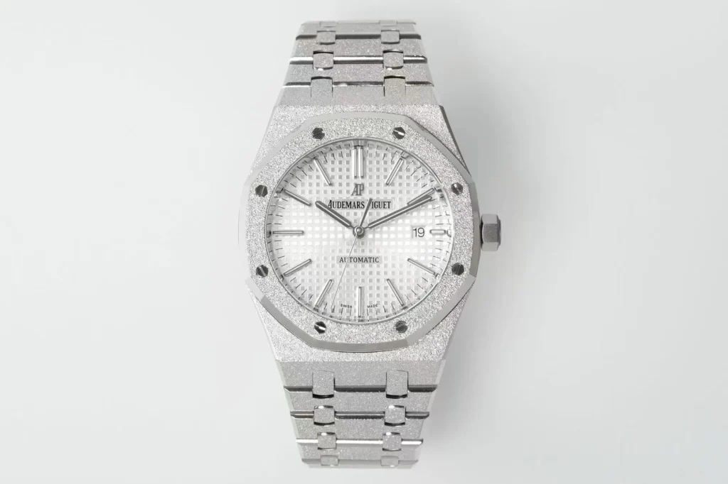 Audemars Piguet Royal Oak 15410 41mm SS (APSF Super Clone) White Textured Dial on Stainless Steel Bracelet – SA3120 Automatic