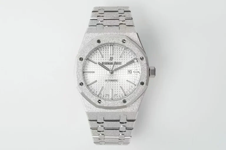 Audemars Piguet Royal Oak 15410 41mm SS (APSF Super Clone) White Textured Dial on Stainless Steel Bracelet – SA3120 Automatic