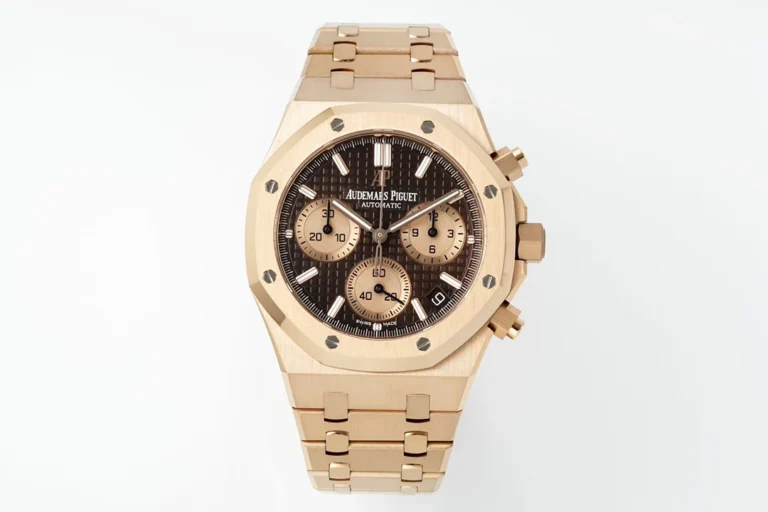 Audemars Piguet Royal Oak Chrono 26240 RG (APSF Super Clone) 44mm RG Octagonal Bezel with Brown/RG Dial on RG Bracelet – Super Clone AP Caliber 3126