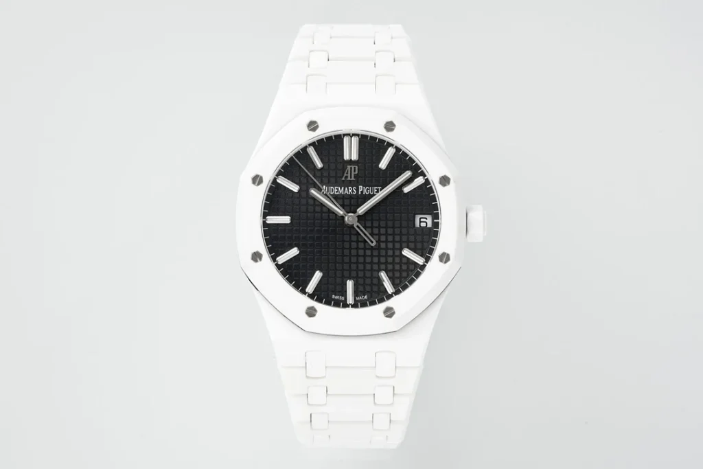 Audemars Piguet Royal Oak 15500 41mm White Ceramic (Super Clone) Black Ceramic Bezel – Clone AP Caliber Automatic