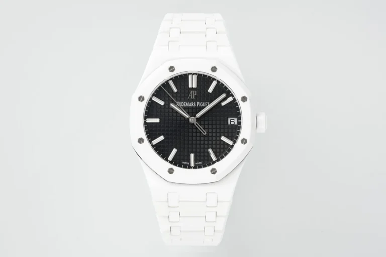 Audemars Piguet Royal Oak 15500 41mm White Ceramic (Super Clone) Black Ceramic Bezel – Clone AP Caliber Automatic